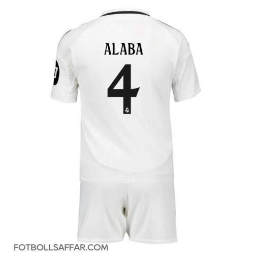 Real Madrid David Alaba #4 Hemmadräkt Barn 2024-25 Kortärmad (+ Korta byxor)